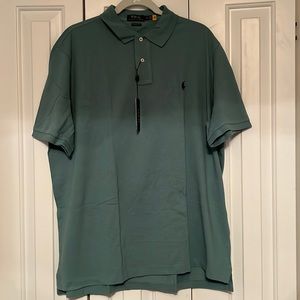 Mens green polo